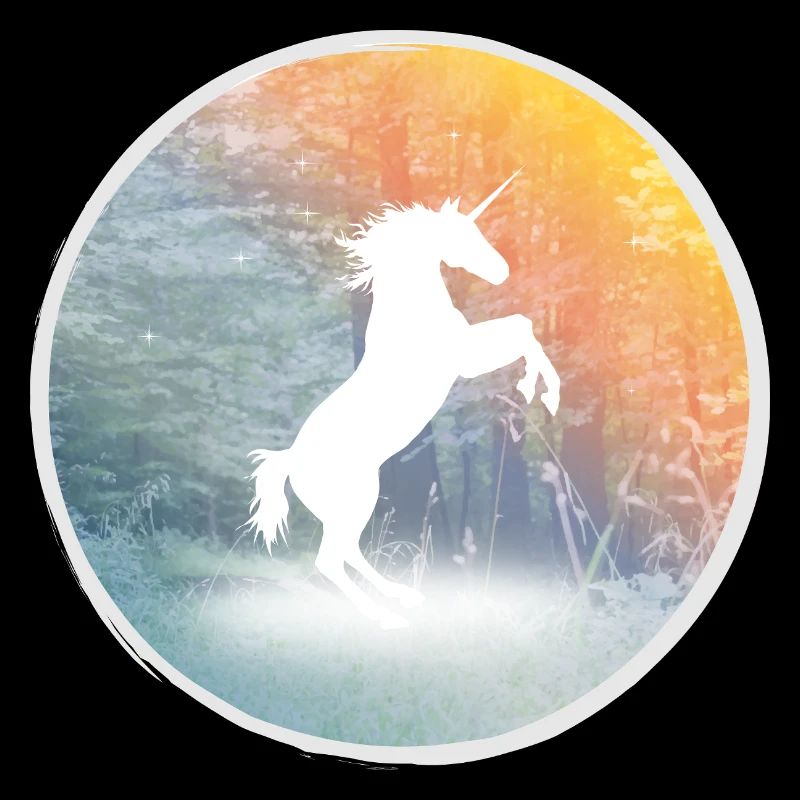 Mystical unicorn in the enchanted forest