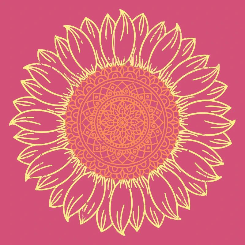 Conception complexe de mandala tournesol