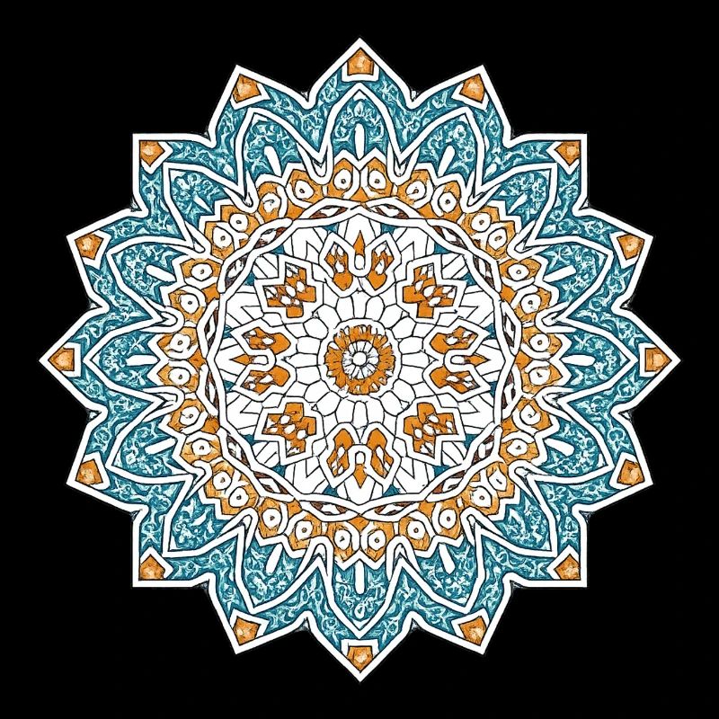 Mandala persan – Bleu et or