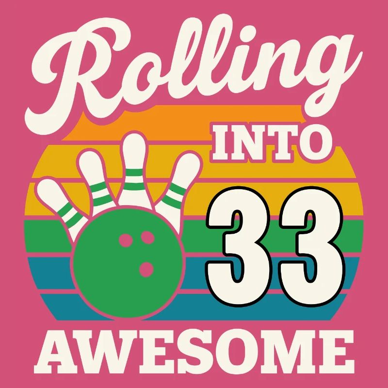 Bowling 33th Birthday Celebration Graphic