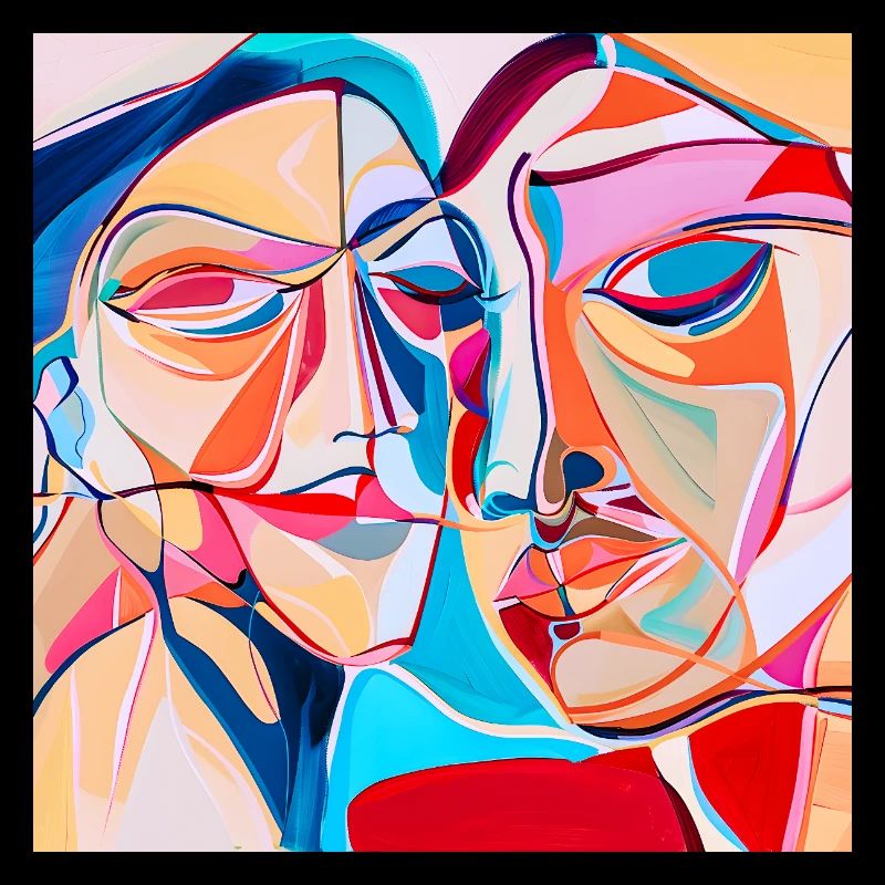 Portrait Abstrait Coloré Expressionniste