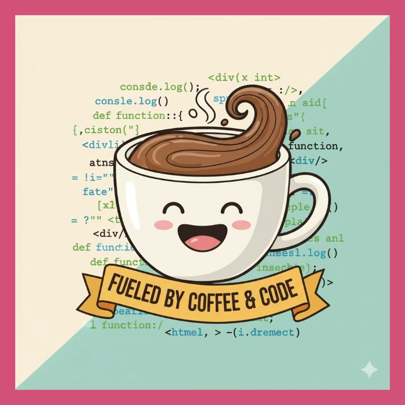 Happy Coffee Becher und Code