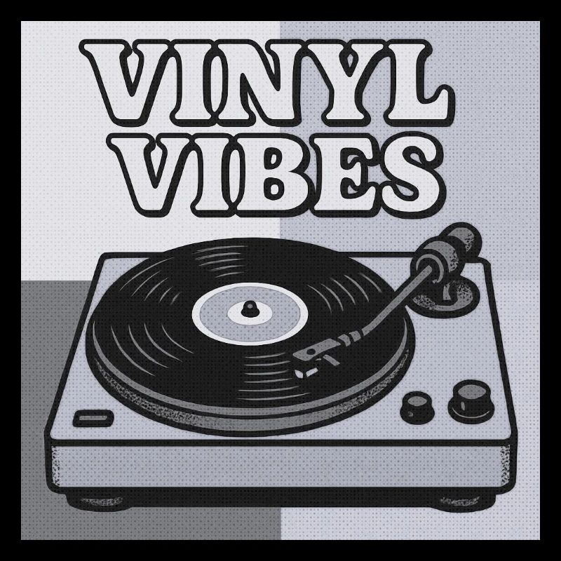 Vinyl Vibes Retro Turntable Design