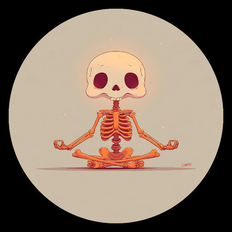Skeleton Meditation Pose in Orange