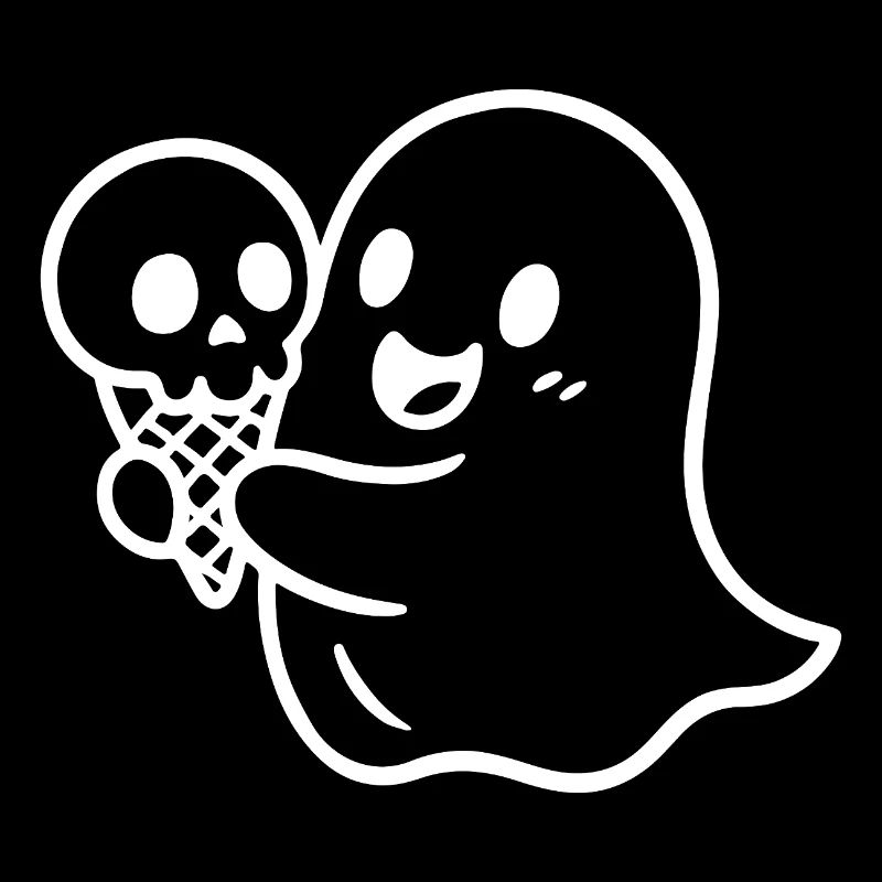 Fantôme avec crâne de crème glacée – Halloween adapté aux enfants