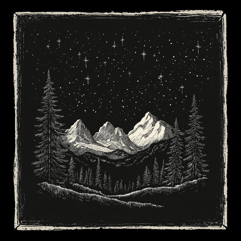 Forest Mountains Vintage