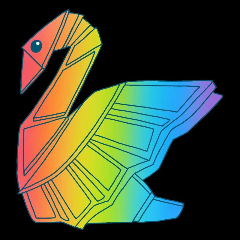 Cygne arc-en-ciel