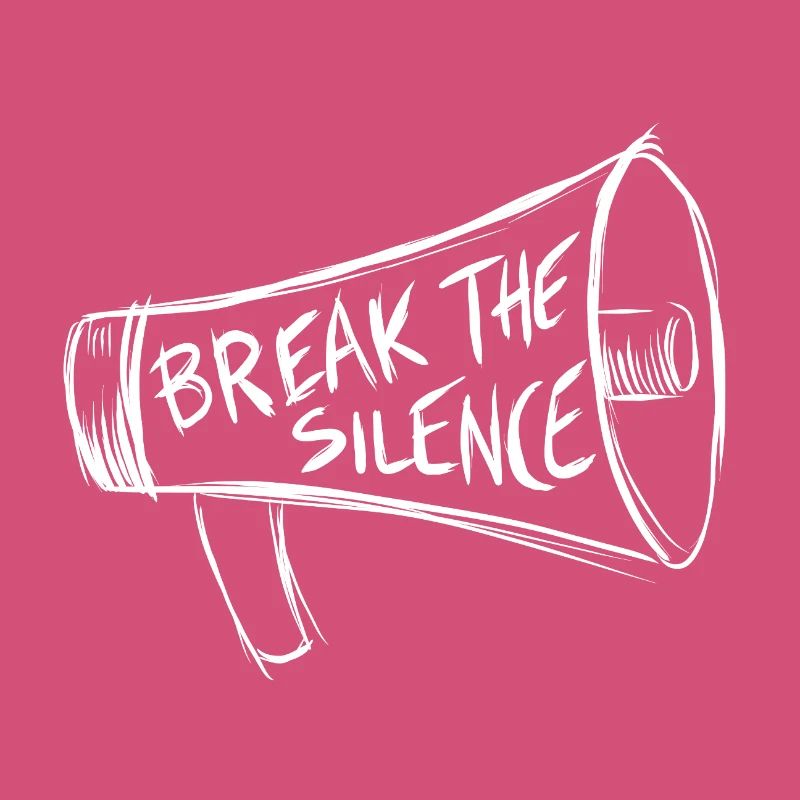 Break the Silence Megaphone Line Art