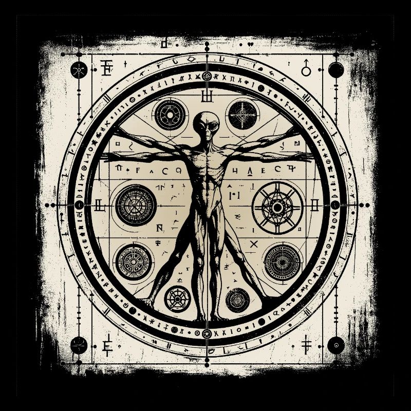 OVNI Ancient Alien Geometry Human Design Chemise