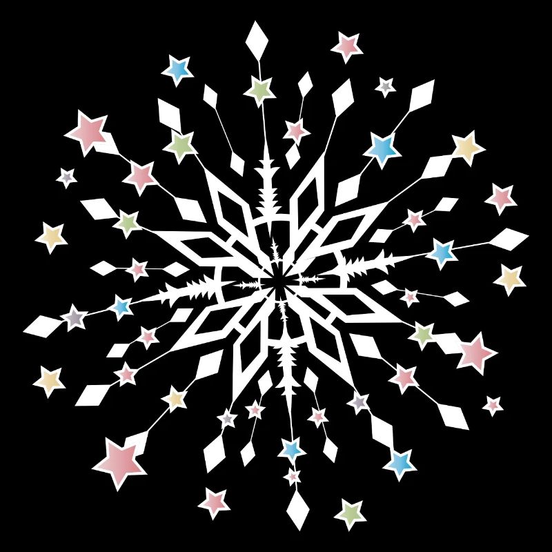 Mandala étoile de Noël avec des étoiles colorées