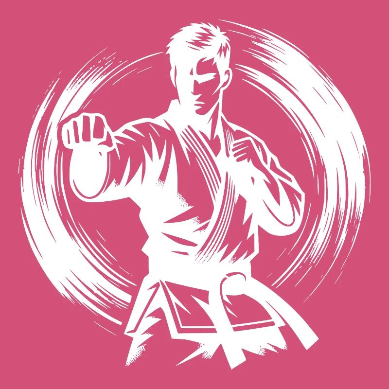 Silhouette de Karaté Parfaite en Combat Dynamique