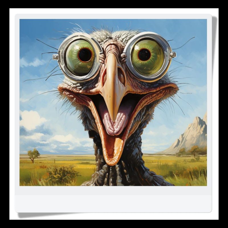 Eccentric Bird with Spectacle Lenses