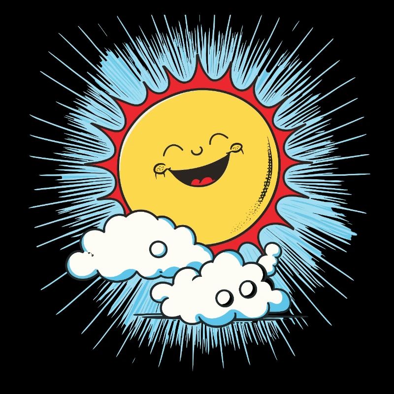 Smiling sun above clouds