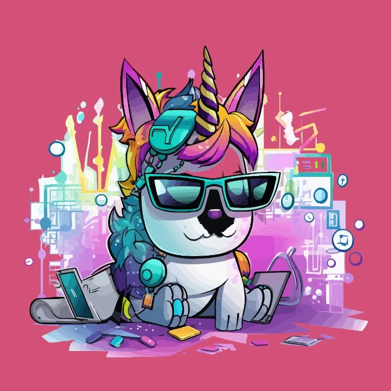 Techicorn Neon Einhorn
