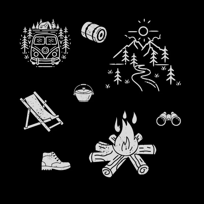 Vie de camping en forêt