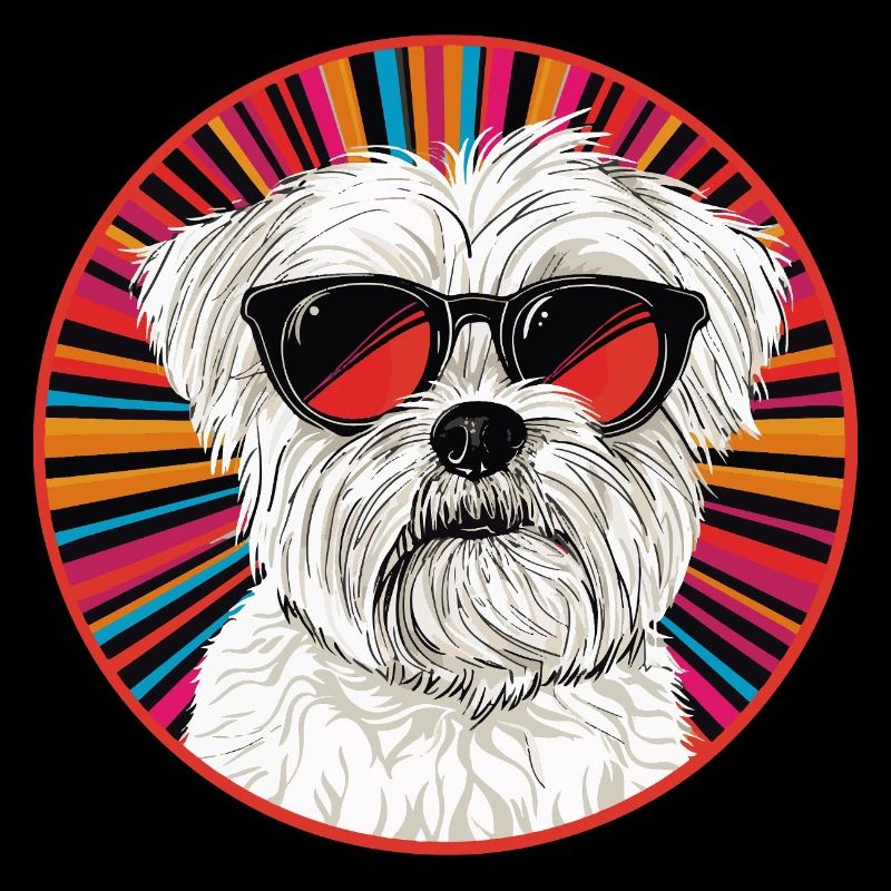 Punkiger Hund mit Sonnenbrille