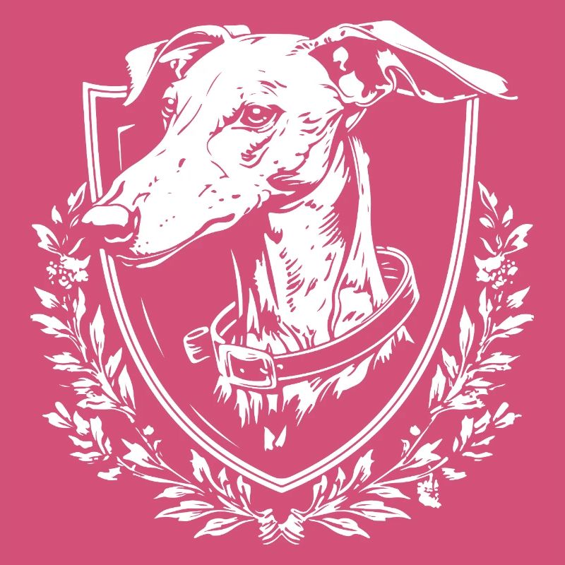Hund Emblem mit Lorbeer