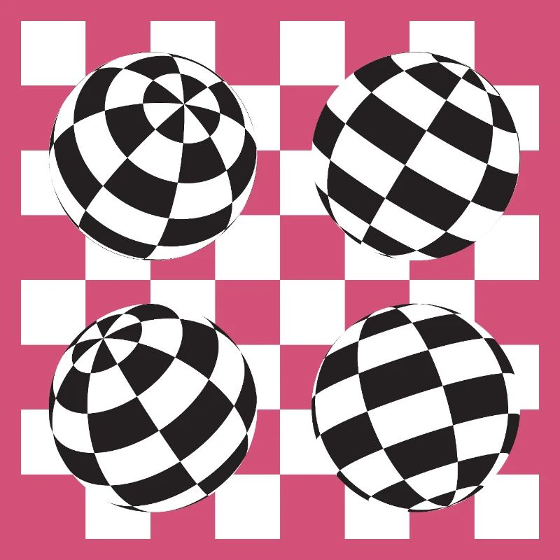 Spherical Checkered Illusion