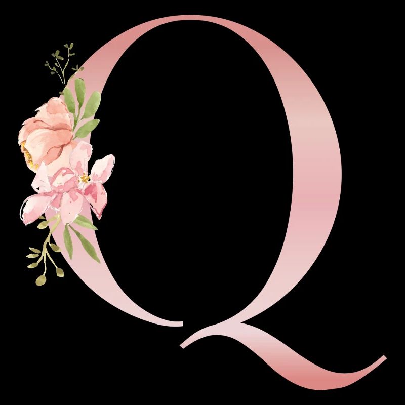 Monogramme Floral Q pastel