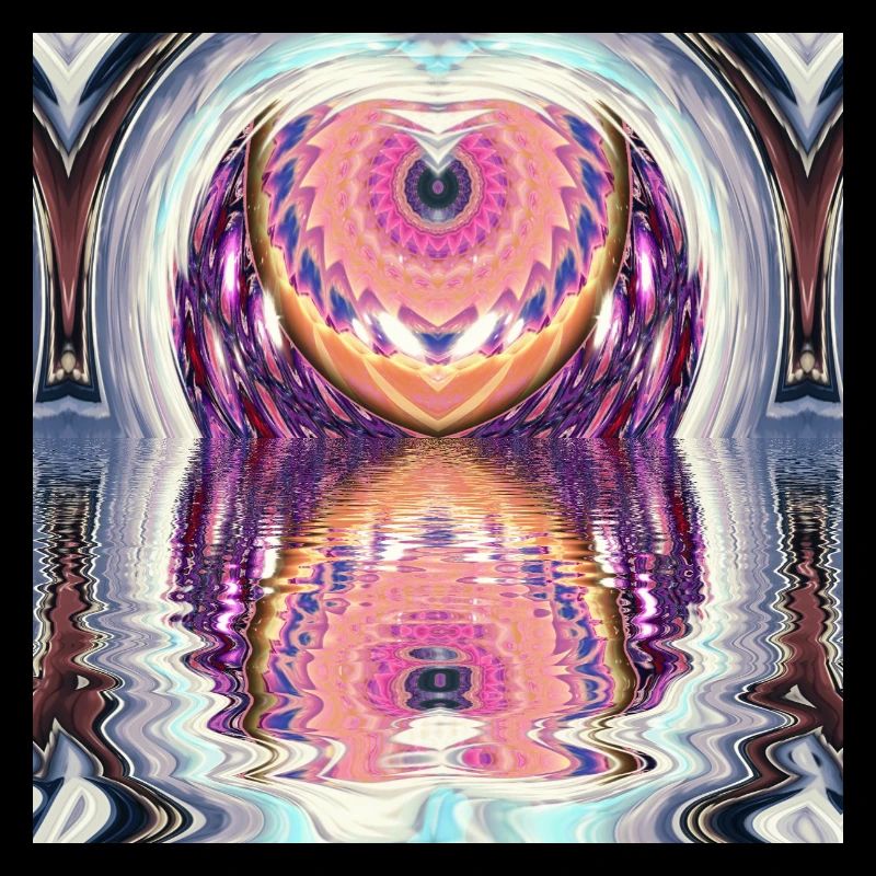 Kreismandala Reflexion in Neonfarben