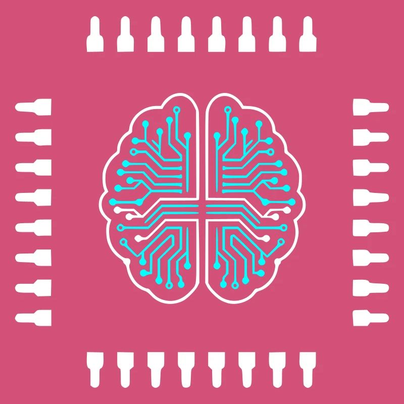 AI Brain Chip Processor Tech Vector