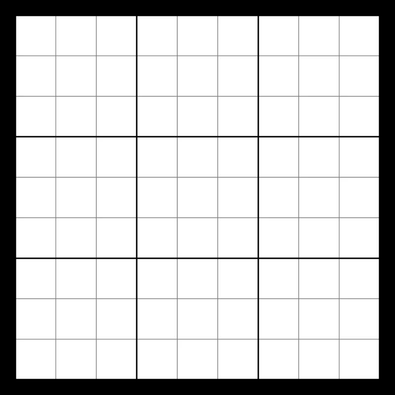 Grille vierge du Sudoku