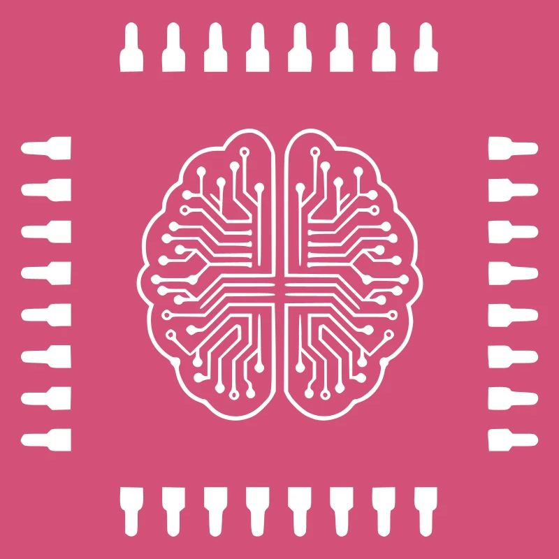 AI Brain Chip Processor Tech Vector
