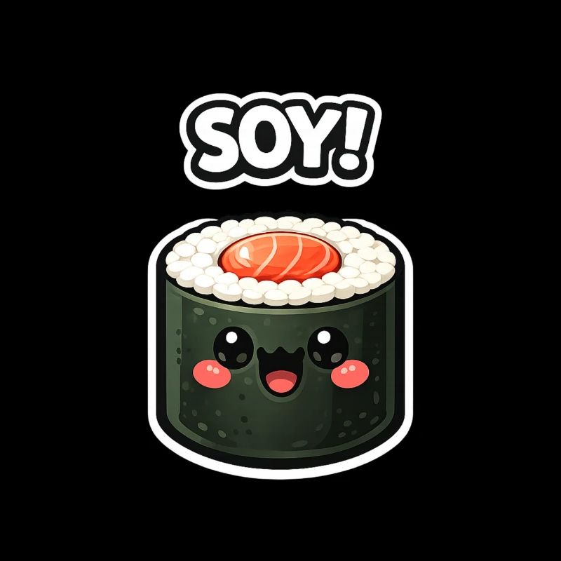 Kawaii Sushi Roll Soy Sticker
