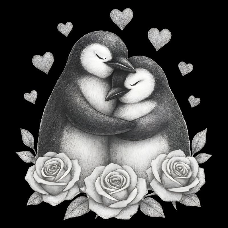 Love Duo Penguin Roses