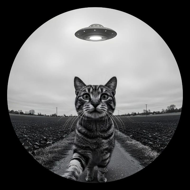 Design drôle d’extraterrestre d’un chat spatial OVNI