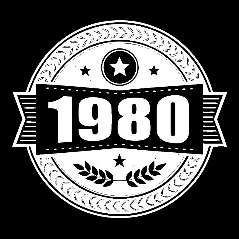 1980 round EMBLEM white