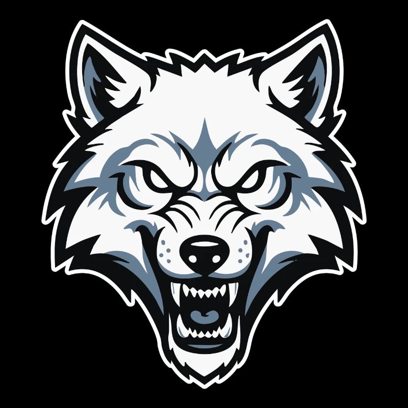 Wild Arctic White Wolf Wolf Mascot Logo