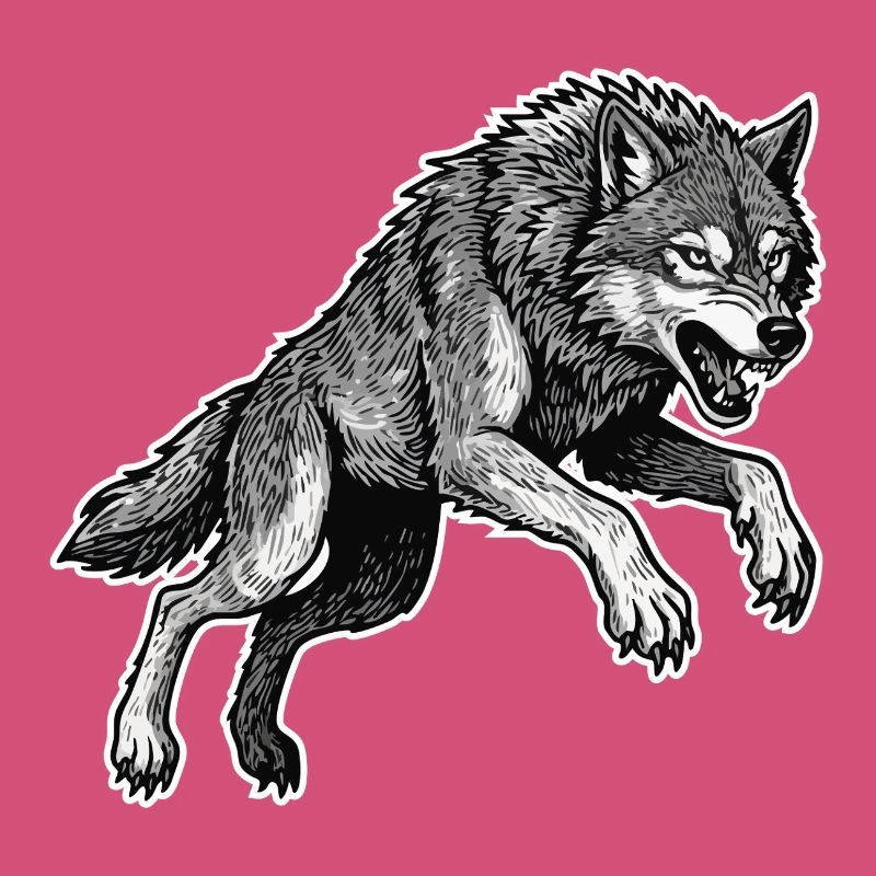 Loup Sauvage Course Mascotte Alpha Wolf