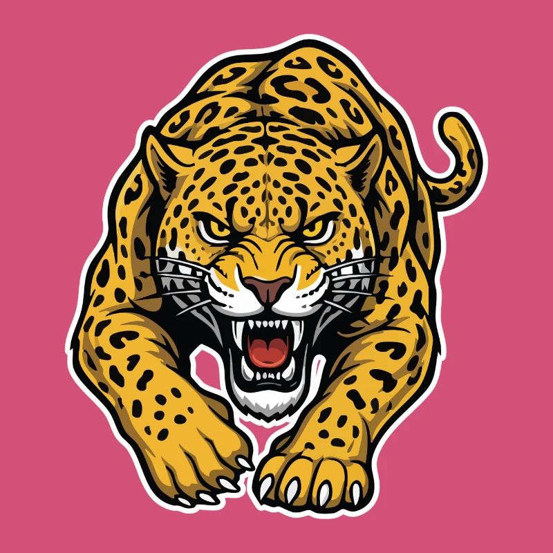 Leopard Jaguar Wild Attack Mascot Predator