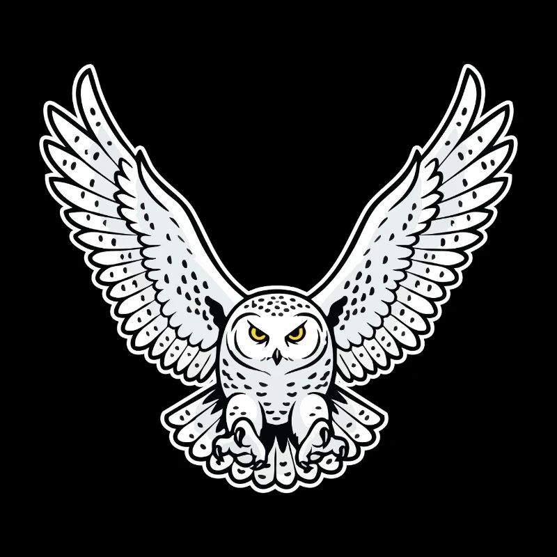 Schneeeule fliegende Angriffseule Haustiereule