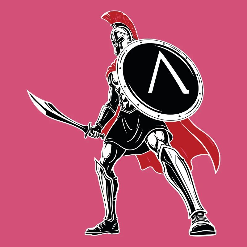 Spartiate Épée Bouclier Mascotte Spartan Legend