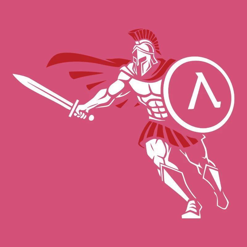 Spartiate Attaque Épée Bouclier Mascotte Spartan
