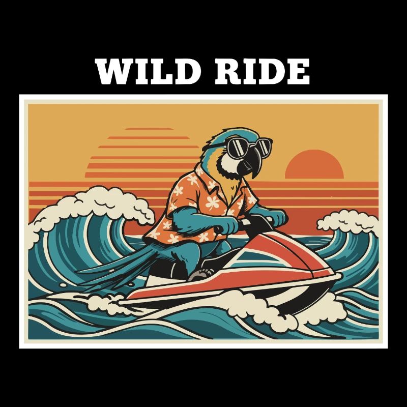 Retro Jet Ski Parrot "Wild Ride"
