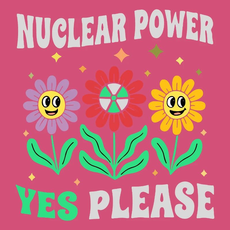 Atomkraft Ja Bitte mit Blumen retro