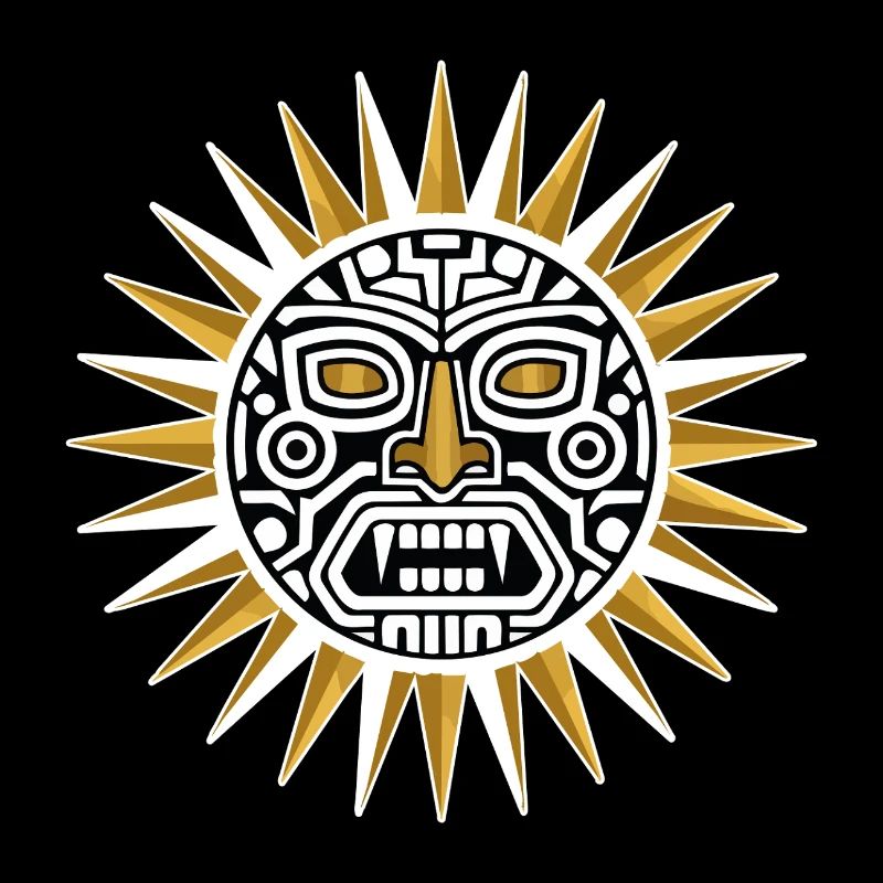 Soleil tribale noir doré