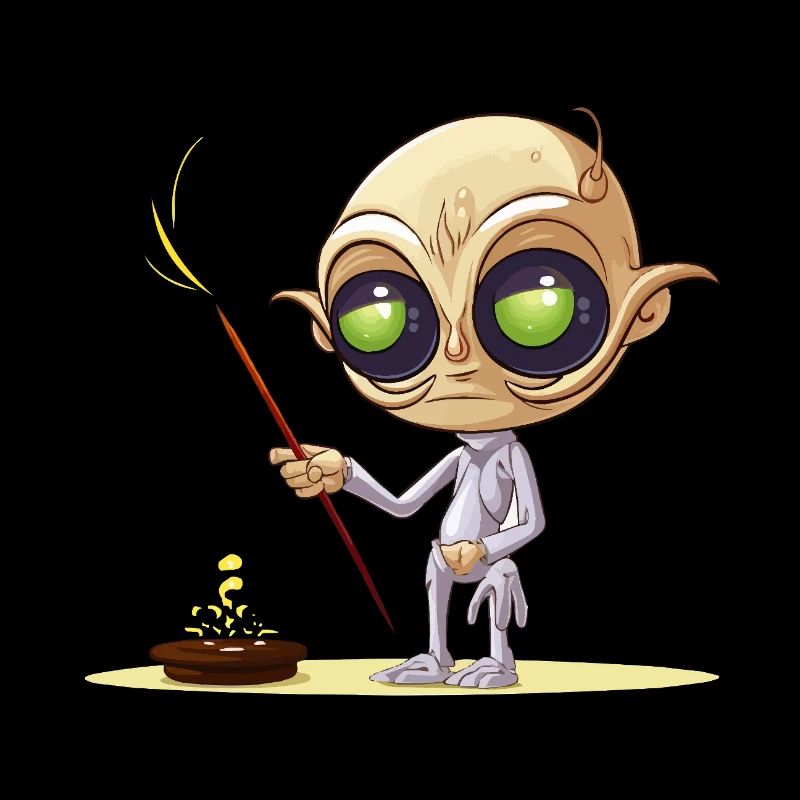 Alien Painter with Gold Dust