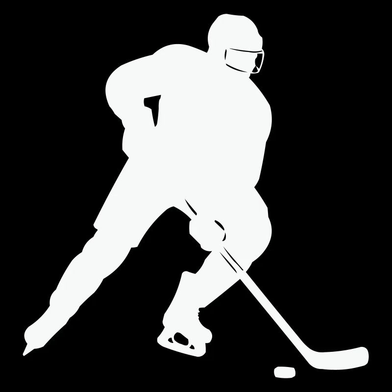 Silhouette du hockey sur glace dans le déroulement du jeu