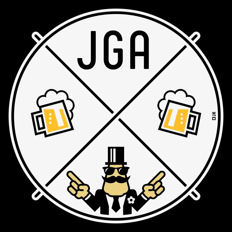 JGA Bräutigam Handzeichen Bier Kreis Symbol NEG 3C