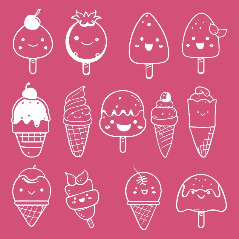 Eiscreme Sorten Comic Look