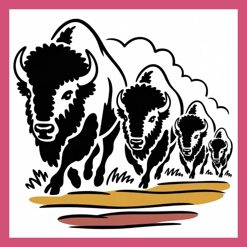 Büffelhorde in Bewegung