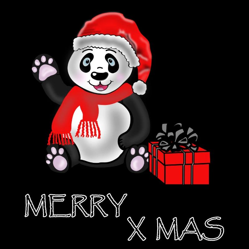 L'ours panda souhaite Joyeux X Mas, Joyeux Noël