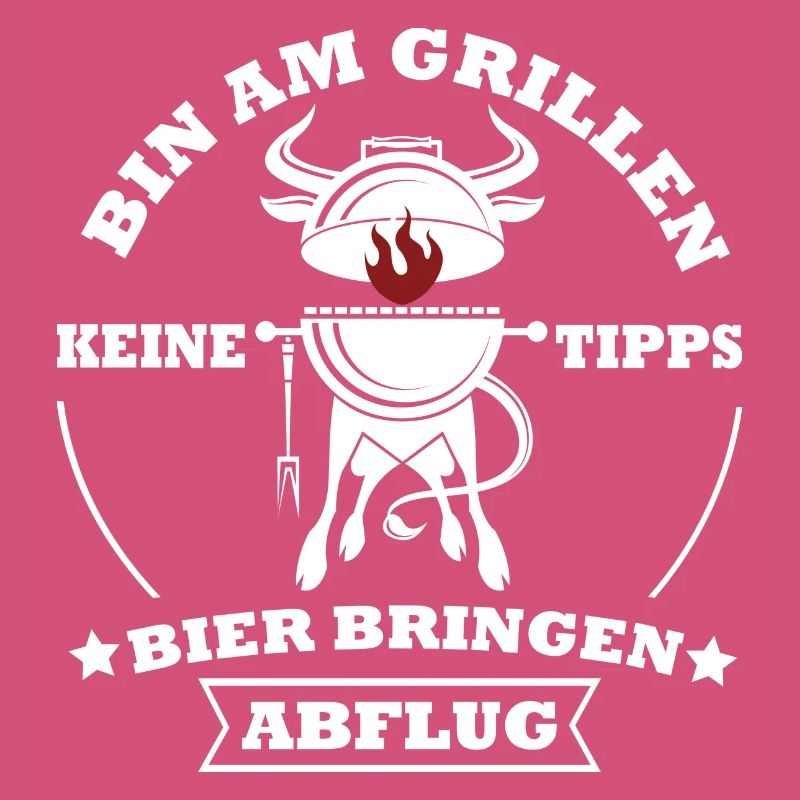 Grillkoch Spruch Logo Mit Kuh BBQ