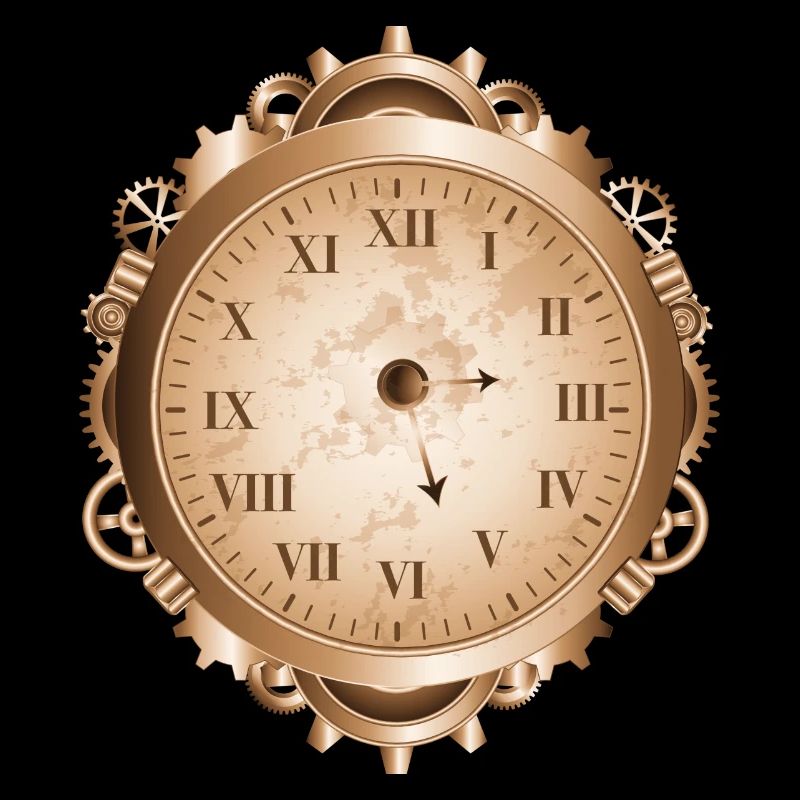Steampunk watch in antique look with gears