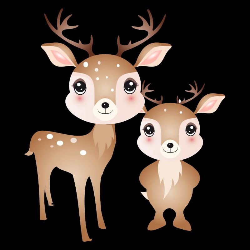 Deux cerfs mignons - motif préféré pour deux