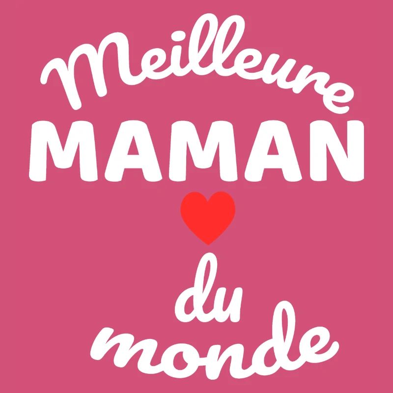 Cœur Maman du Monde en Script Blanc